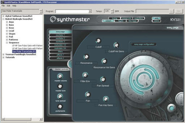 Each page of the GUI can have its presets saved for easier switching